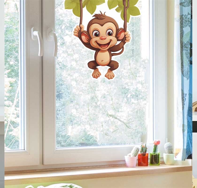 Pvc Panel Background - Cute Little Monkey Living Room Background