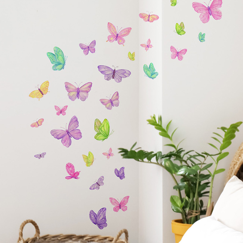 Romantic butterfly Wall Sticke - Pvc Panel Background recension och pris