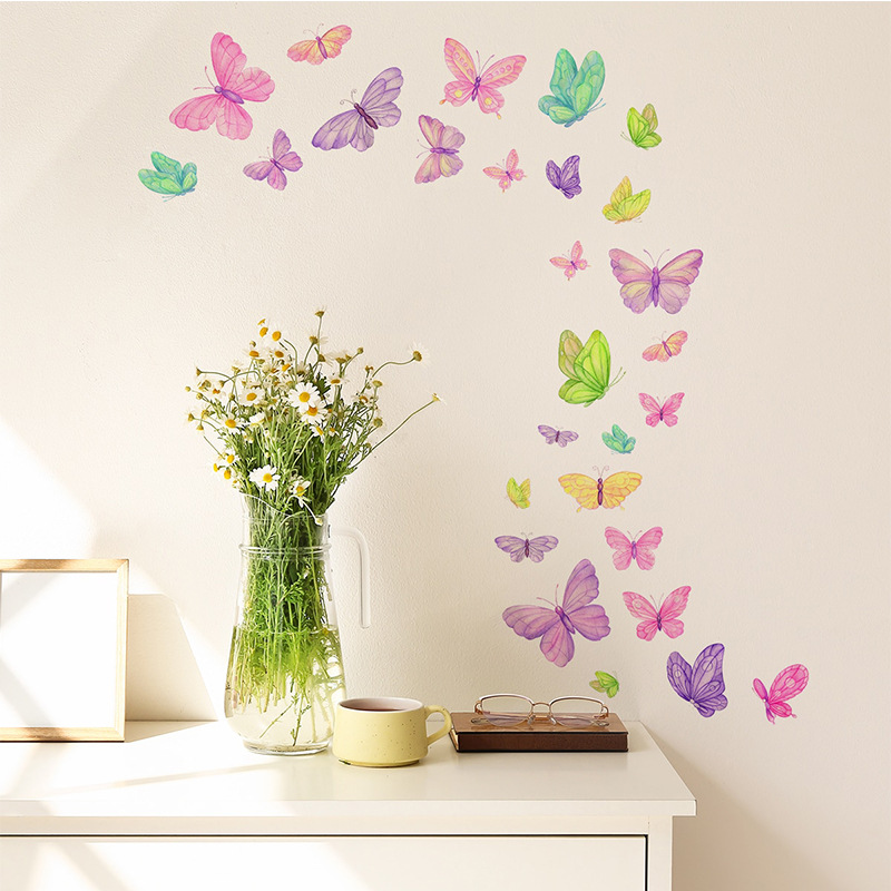 Romantic butterfly Wall Sticke - Pvc Panel Background recension och pris