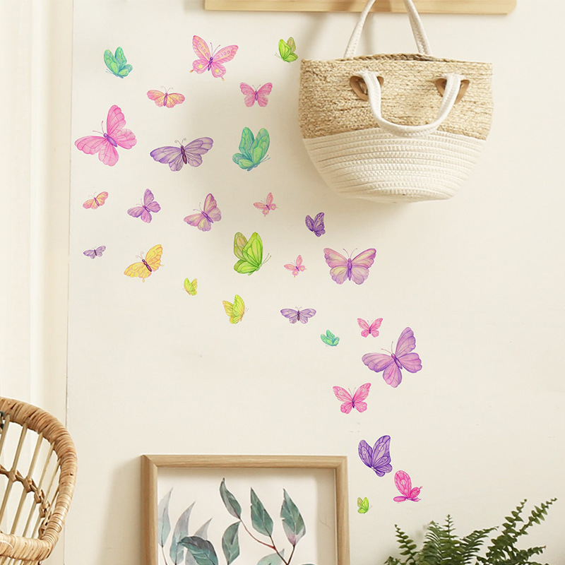 Romantic butterfly Wall Sticke - Pvc Panel Background recension och pris