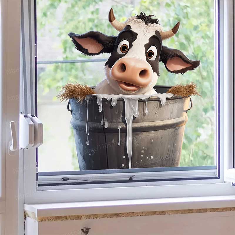 Cute Cow Wall Stickers Self-Ad - Pvc Panel Background recension och pris